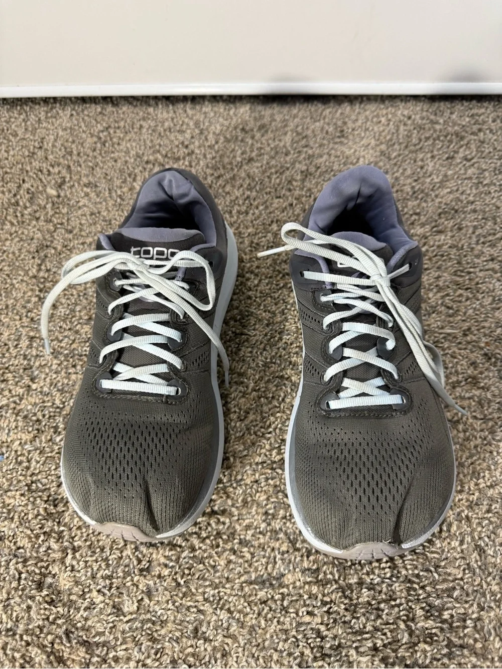 Topo Men's Athletic Running Shoes - Gray with White Sole - Picture 2 of 6